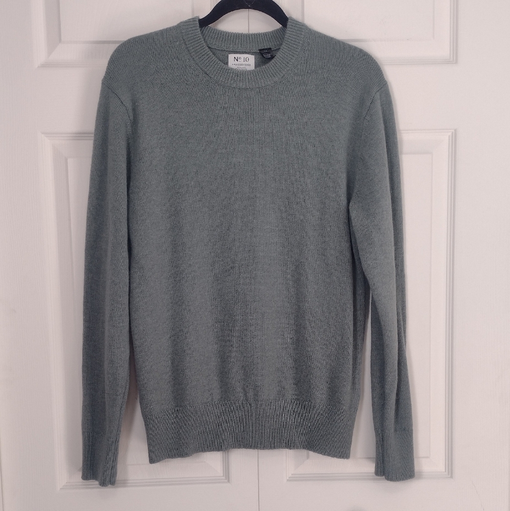 H&M Essentials No. 10 Wool Blend Crewneck Raglan Sweater Sage Green Men's Small - Picture 3 of 16